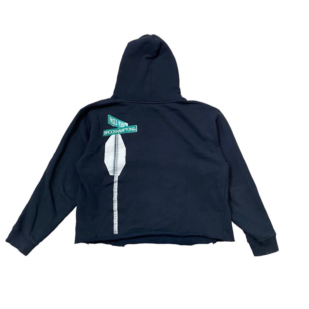 Brockhampton Like No Place Else Street Sign Cropped Hoodie Size L